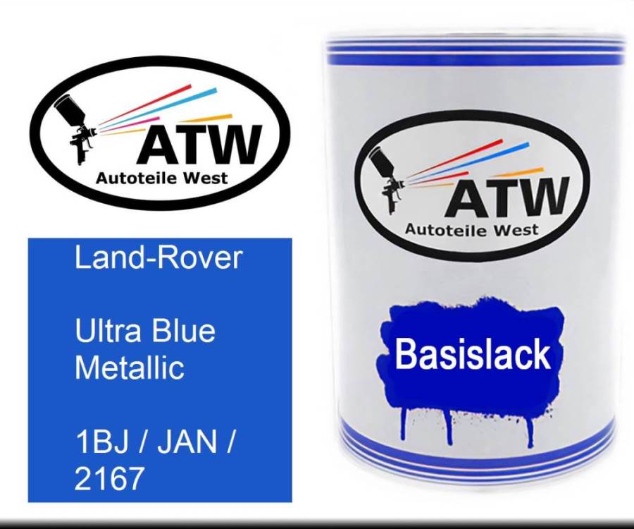 Land-Rover, Ultra Blue Metallic, 1BJ / JAN / 2167: 500ml Lackdose, von ATW Autoteile West.